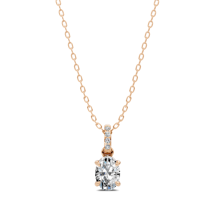 1.50CTW Pave Bail Oval Pendant