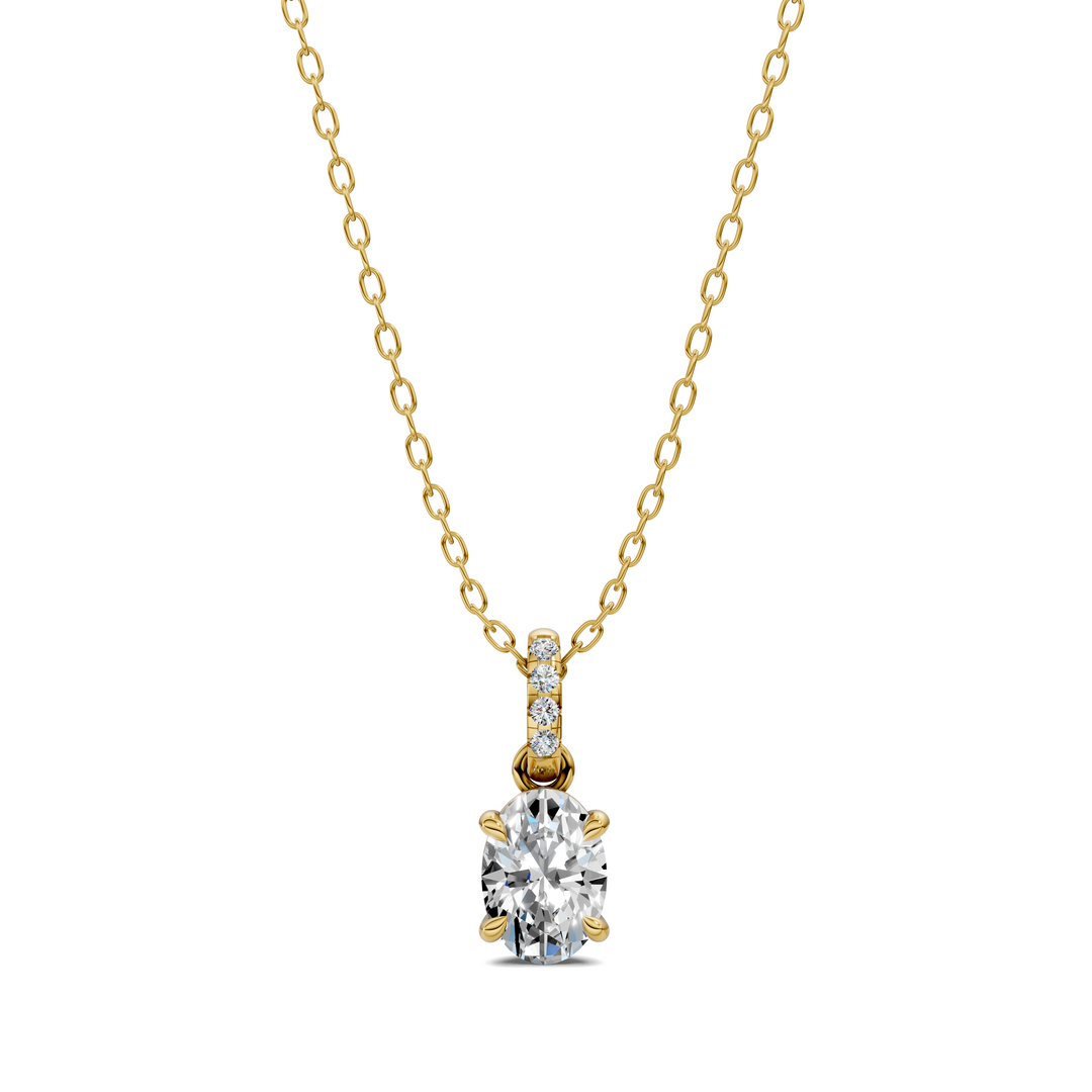 1.50CTW Pave Bail Oval Pendant