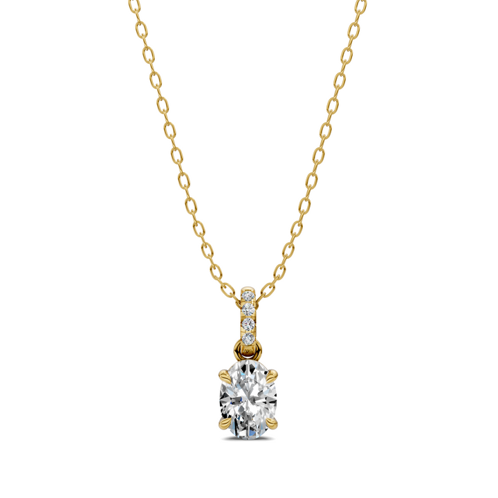 1.50CTW Pave Bail Oval Pendant