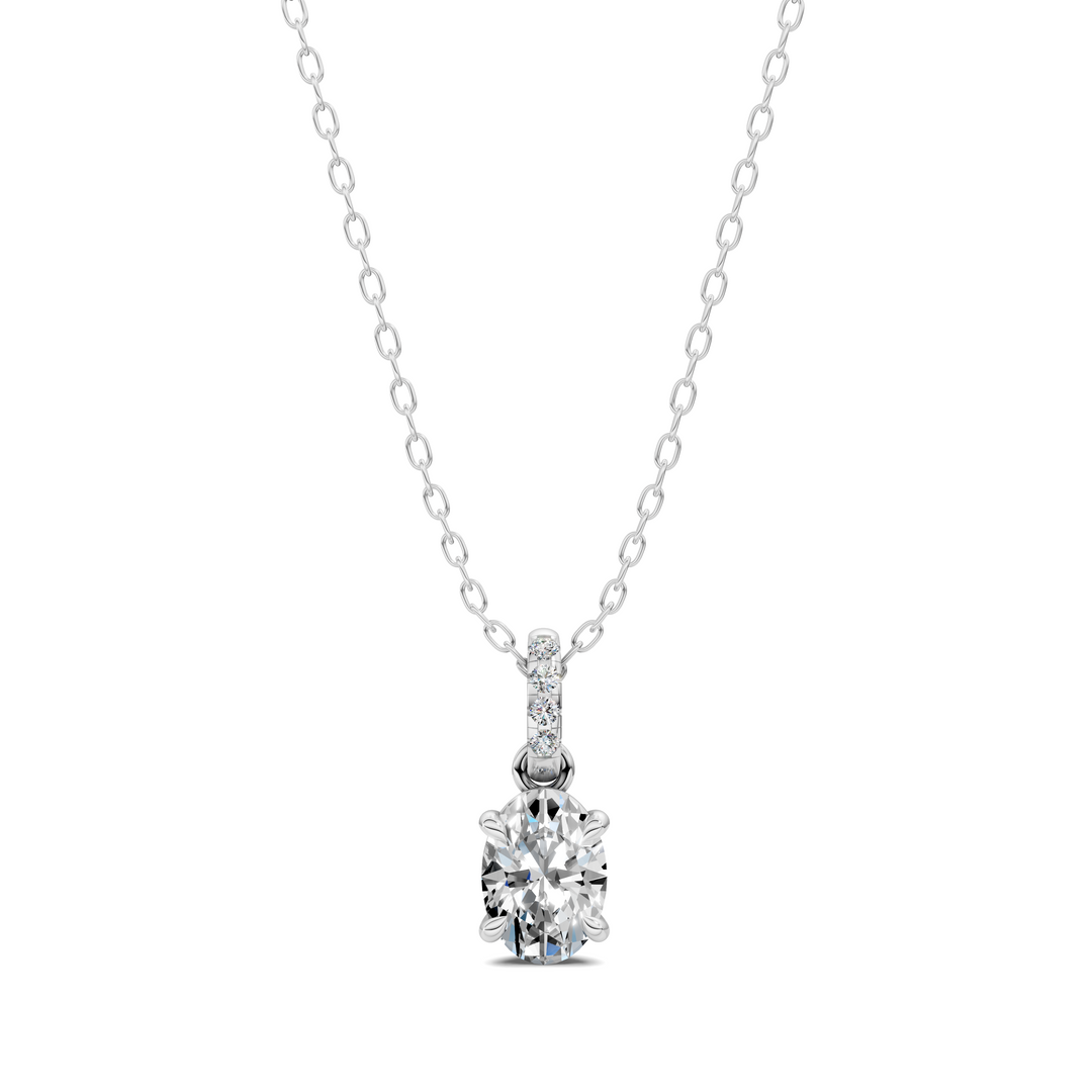 1.50CTW Pave Bail Oval Pendant