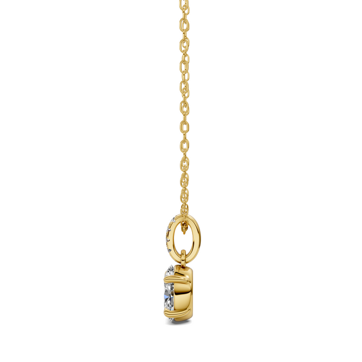 1.50CTW Pave Bail Oval Pendant