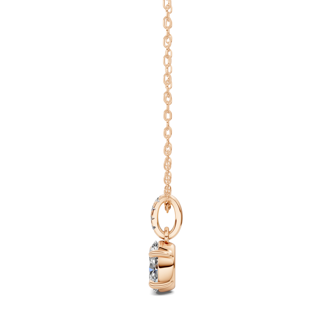 1.50CTW Pave Bail Oval Pendant