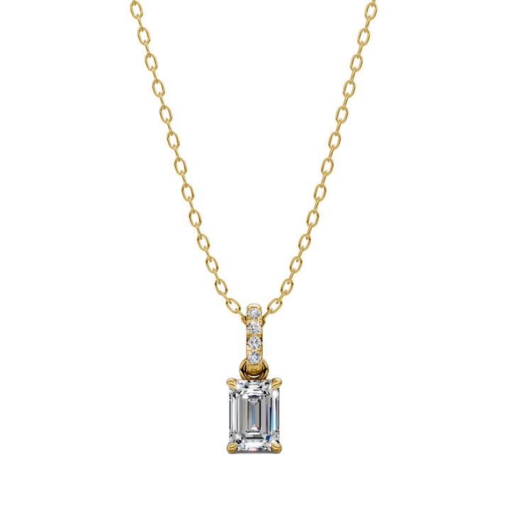 1.50CTW Pave Bail Emerald Pendant