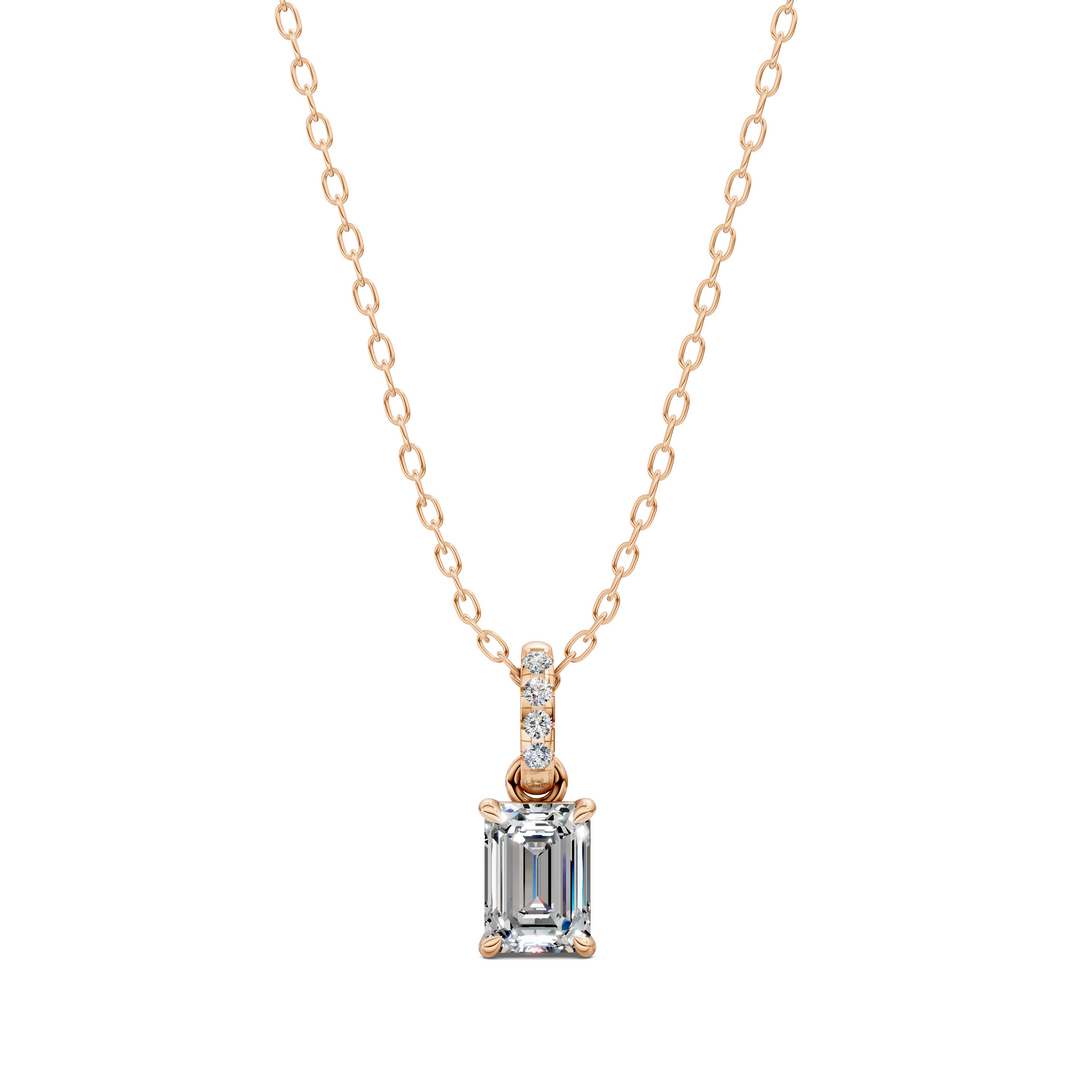 1.50CTW Pave Bail Emerald Pendant