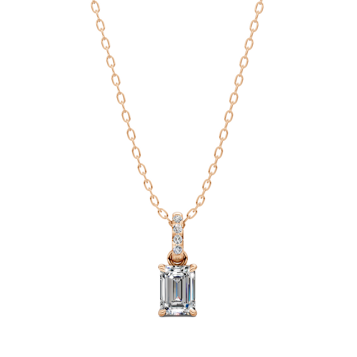 1.50CTW Pave Bail Emerald Pendant