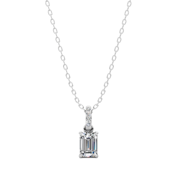 1.50CTW Pave Bail Emerald Pendant