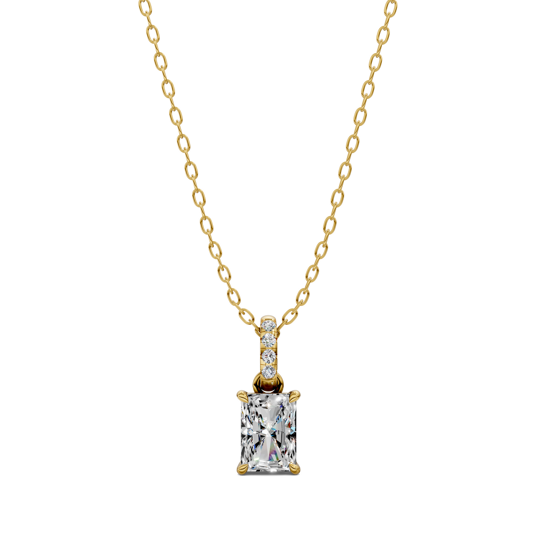 1.50CTW Pave Bail Radiant Pendant