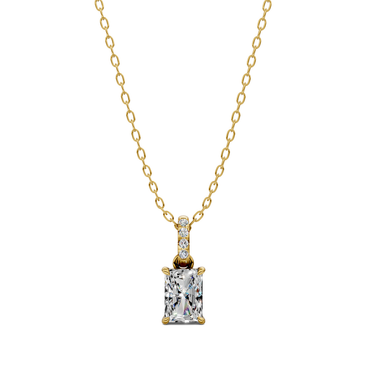 1.50CTW Pave Bail Radiant Pendant