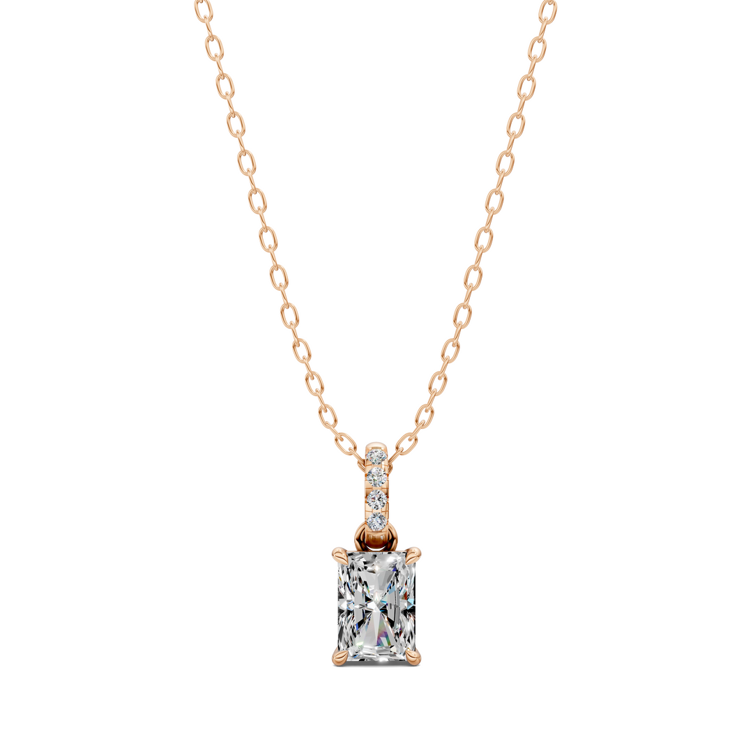 1.50CTW Pave Bail Radiant Pendant