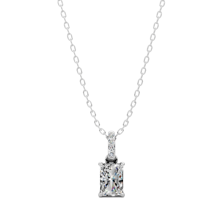 1.50CTW Pave Bail Radiant Pendant