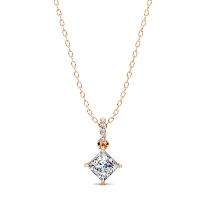 1.50CTW Pave Bail Princess Pendant