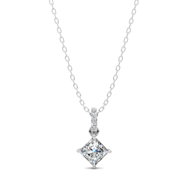 1.50CTW Pave Bail Princess Pendant