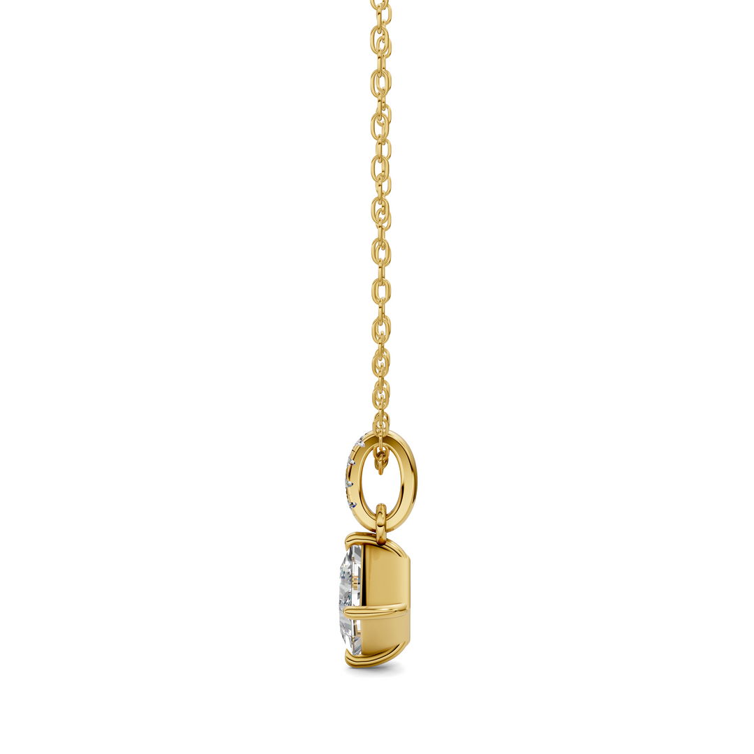 1.50CTW Pave Bail Princess Pendant