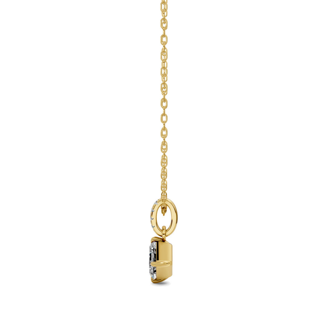 1.50CTW Pave Bail Asscher Pendant