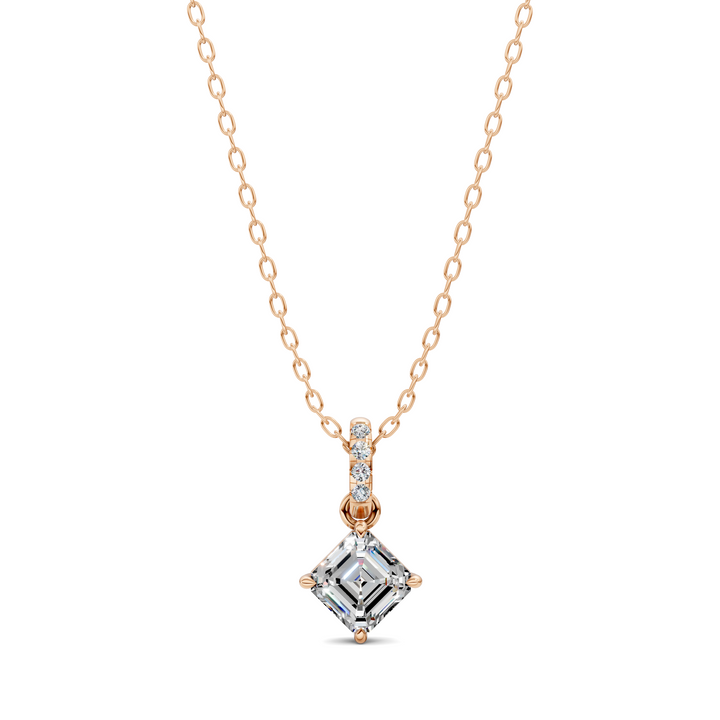 1.50CTW Pave Bail Asscher Pendant