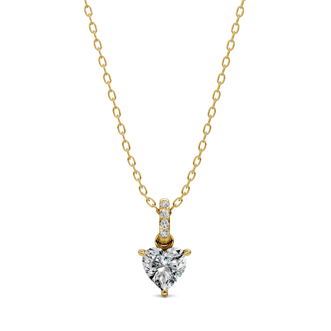 1.50CTW Pave Bail Heart Pendant