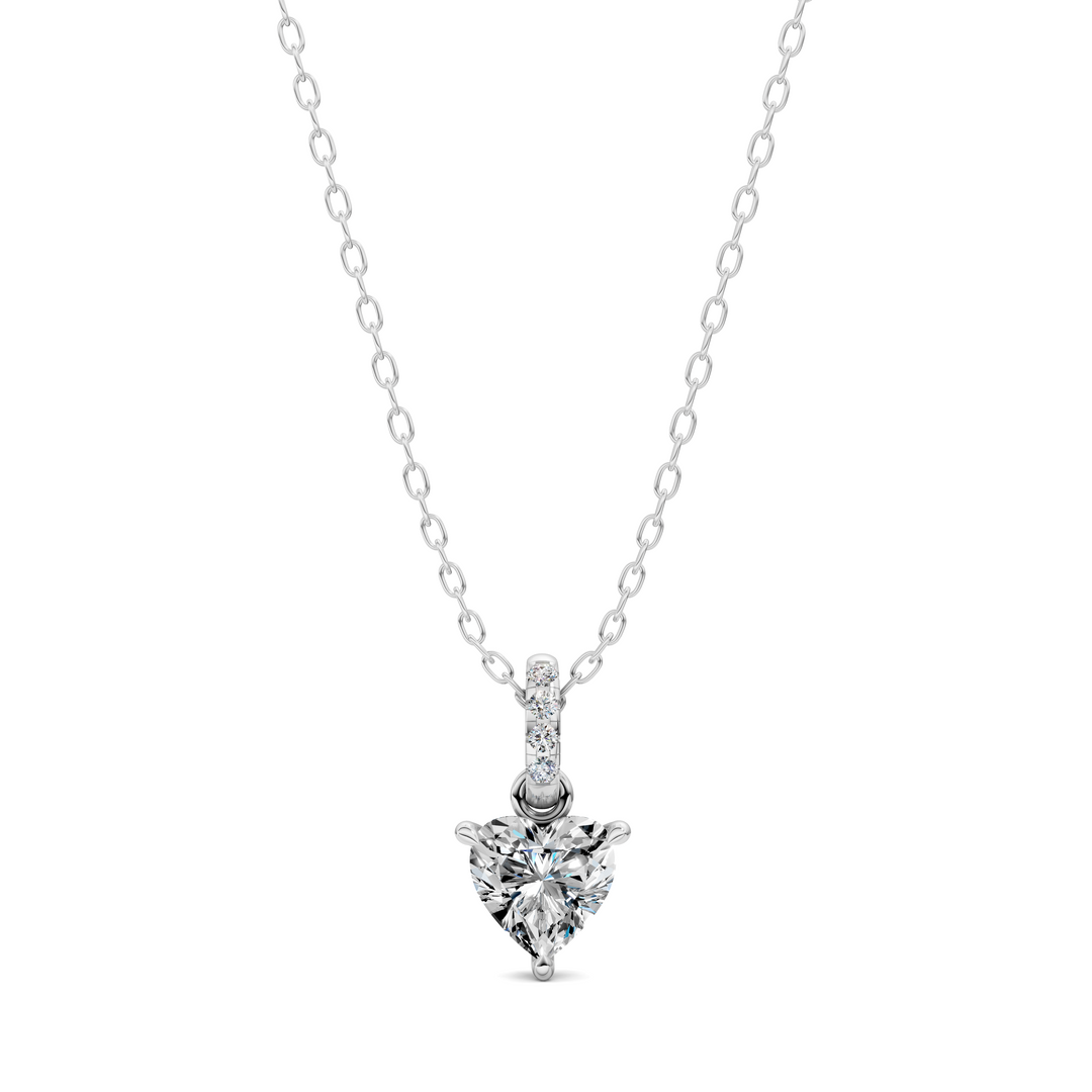 1.50CTW Pave Bail Heart Pendant