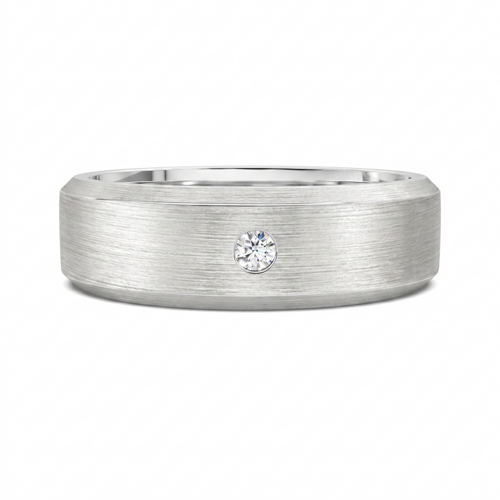 Andrew Matte Beveled Diamond Band