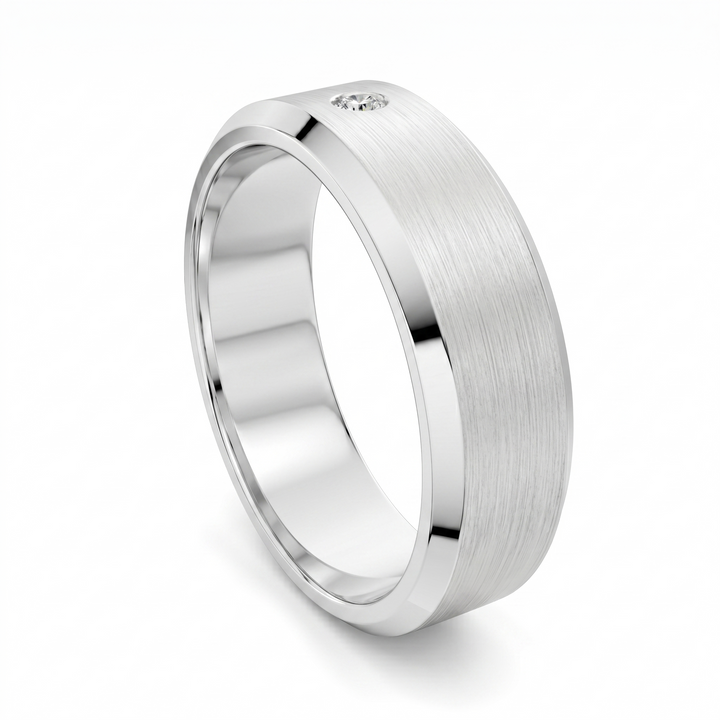 Andrew Matte Beveled Diamond Band