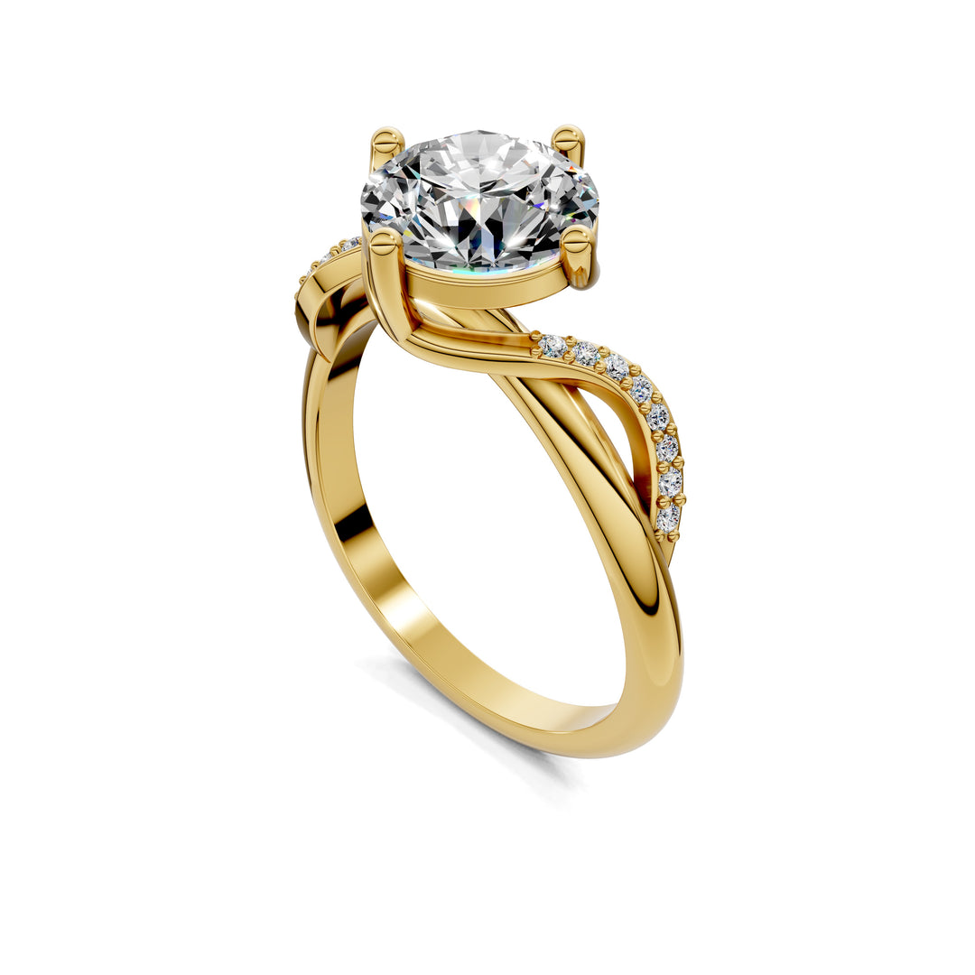 Morgan Twisted Pave Engagement Ring