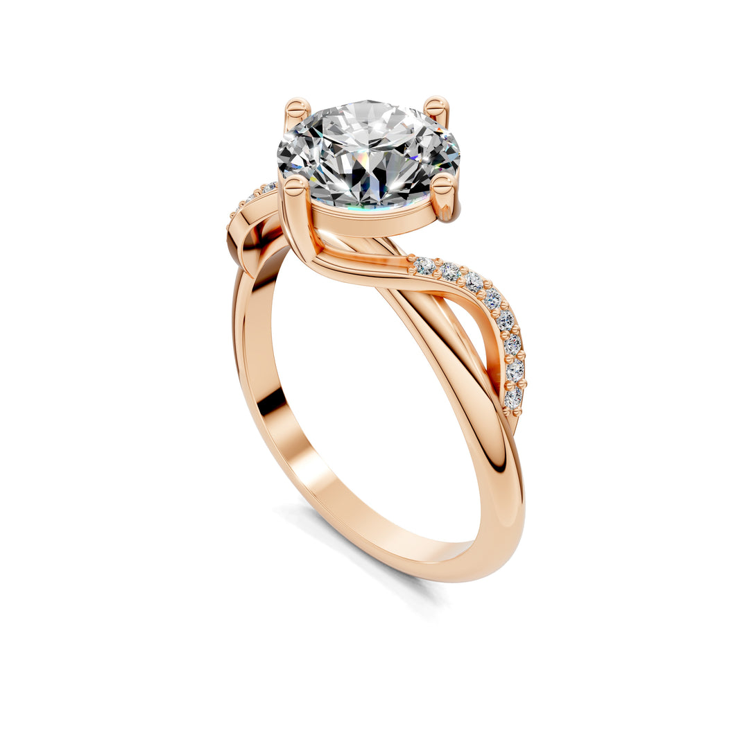 Morgan Twisted Pave Engagement Ring