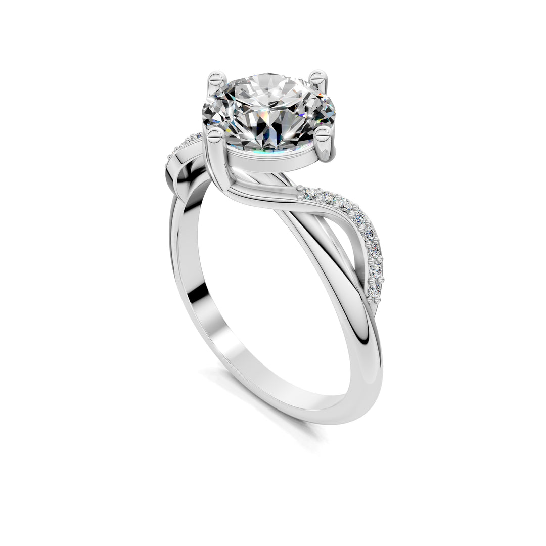 Morgan Twisted Pave Engagement Ring