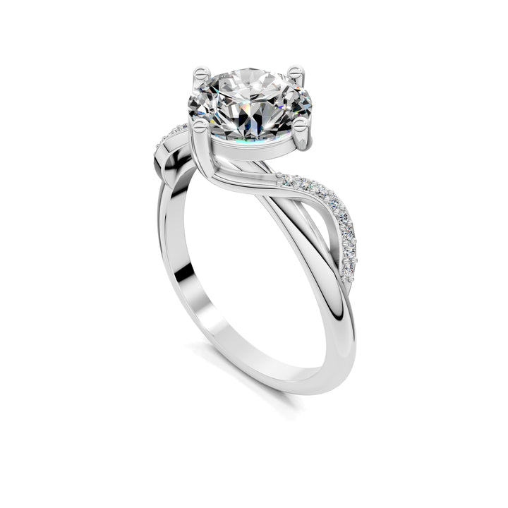 Morgan Twisted Pave Engagement Ring