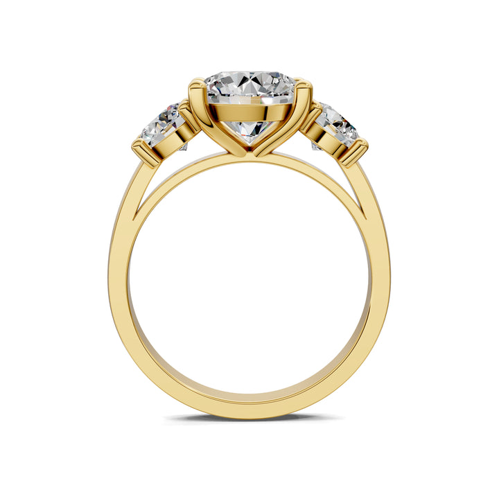 Amber Round Three Stone Engagement Ring