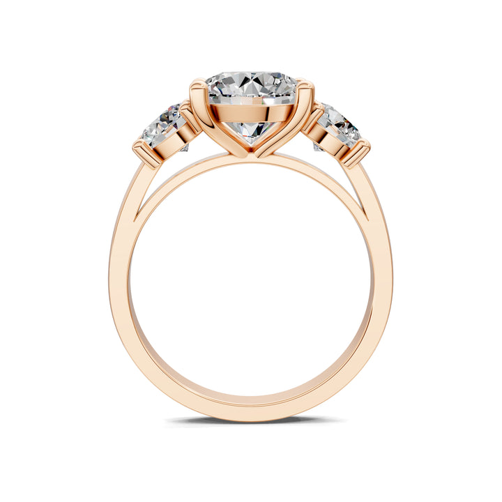 Amber Round Three Stone Engagement Ring