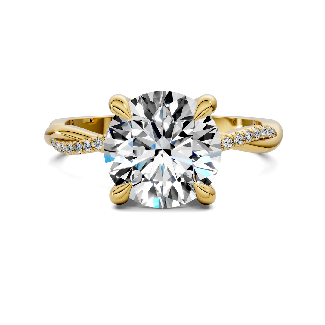 Yvette Scalloped twisted Pavé Ring