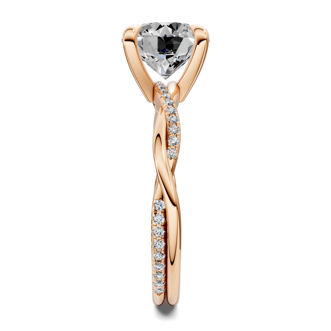 Yvette Scalloped twisted Pavé Ring