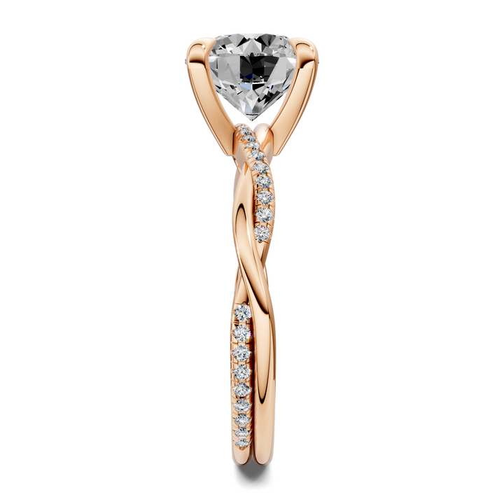 Yvette Scalloped twisted Pavé Ring