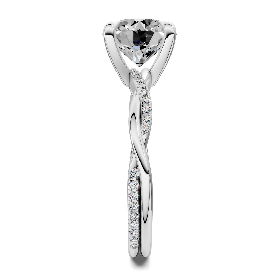 Yvette Scalloped twisted Pavé Ring