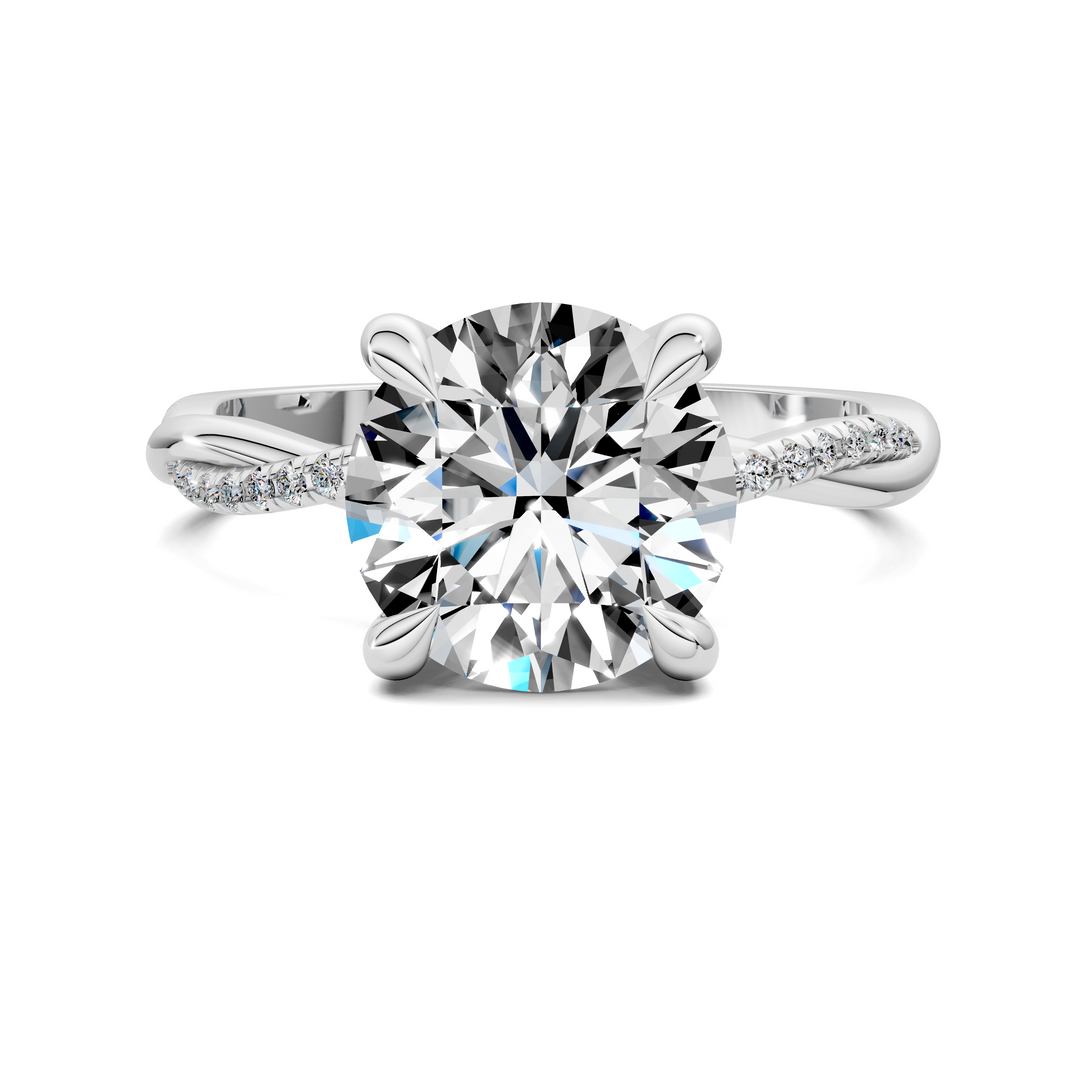 Yvette Scalloped twisted Pavé Ring