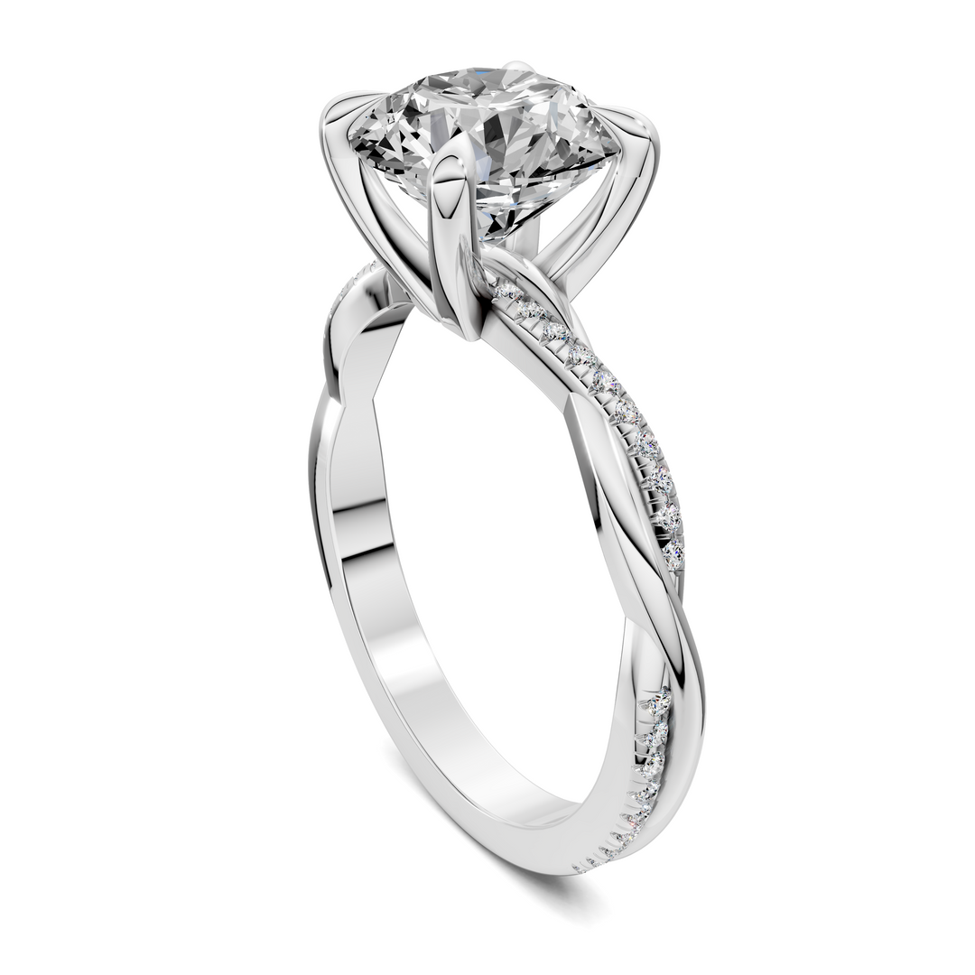 Yvette Scalloped twisted Pavé Ring