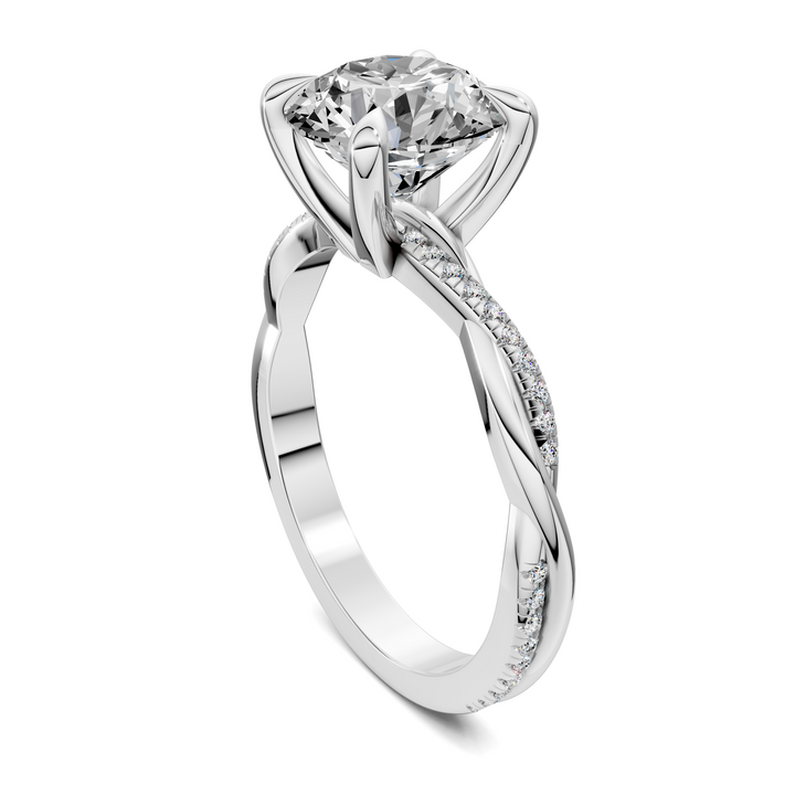Yvette Scalloped twisted Pavé Ring