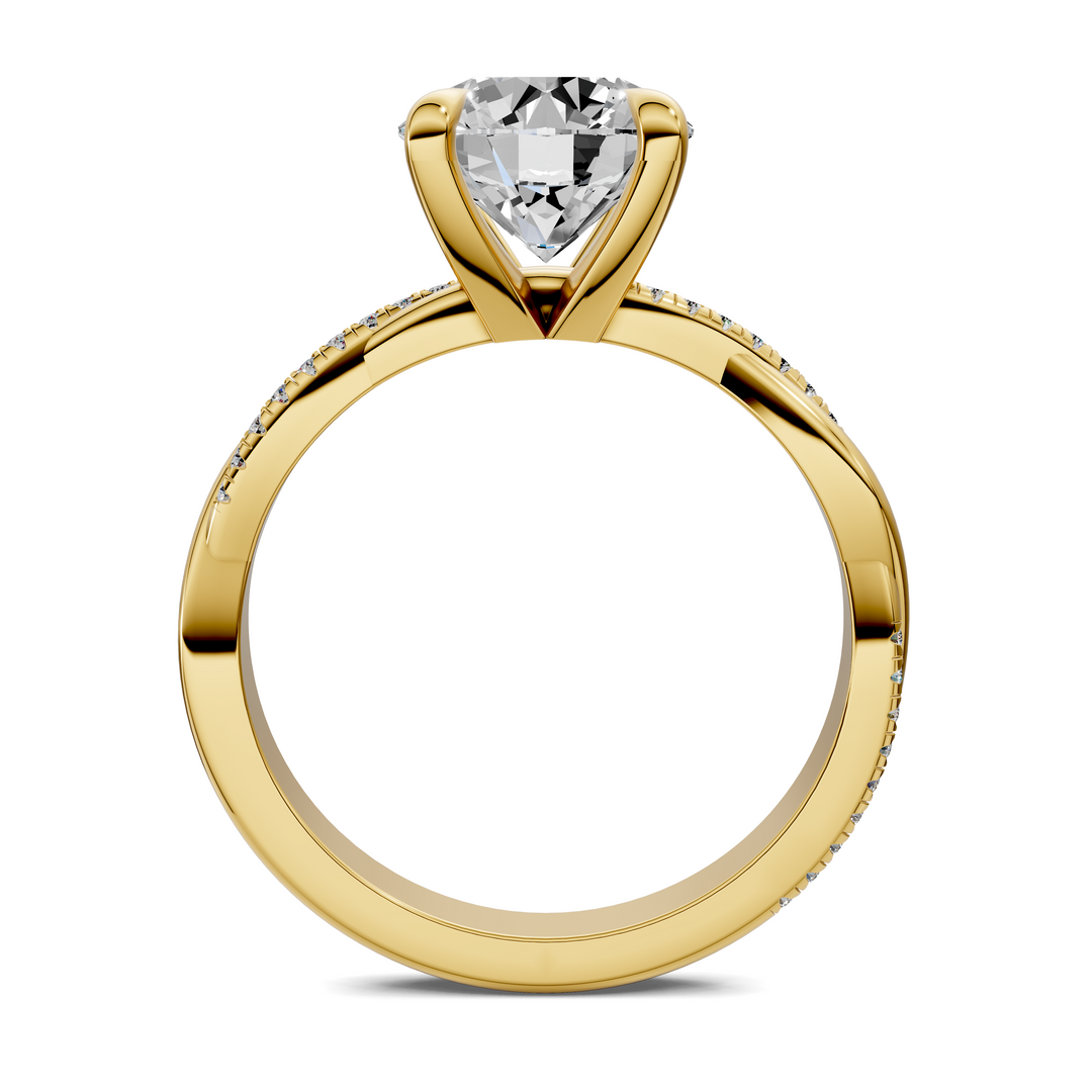 Yvette Scalloped twisted Pavé Ring