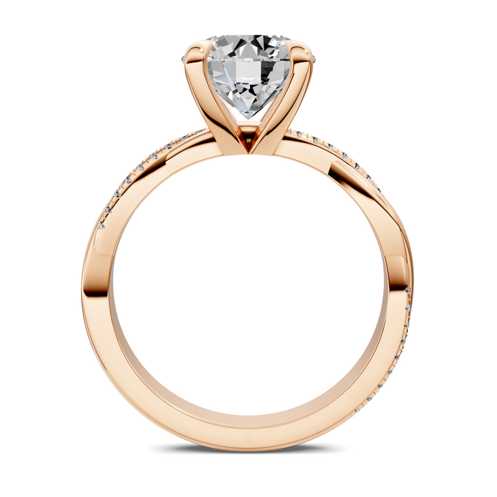 Yvette Scalloped twisted Pavé Ring