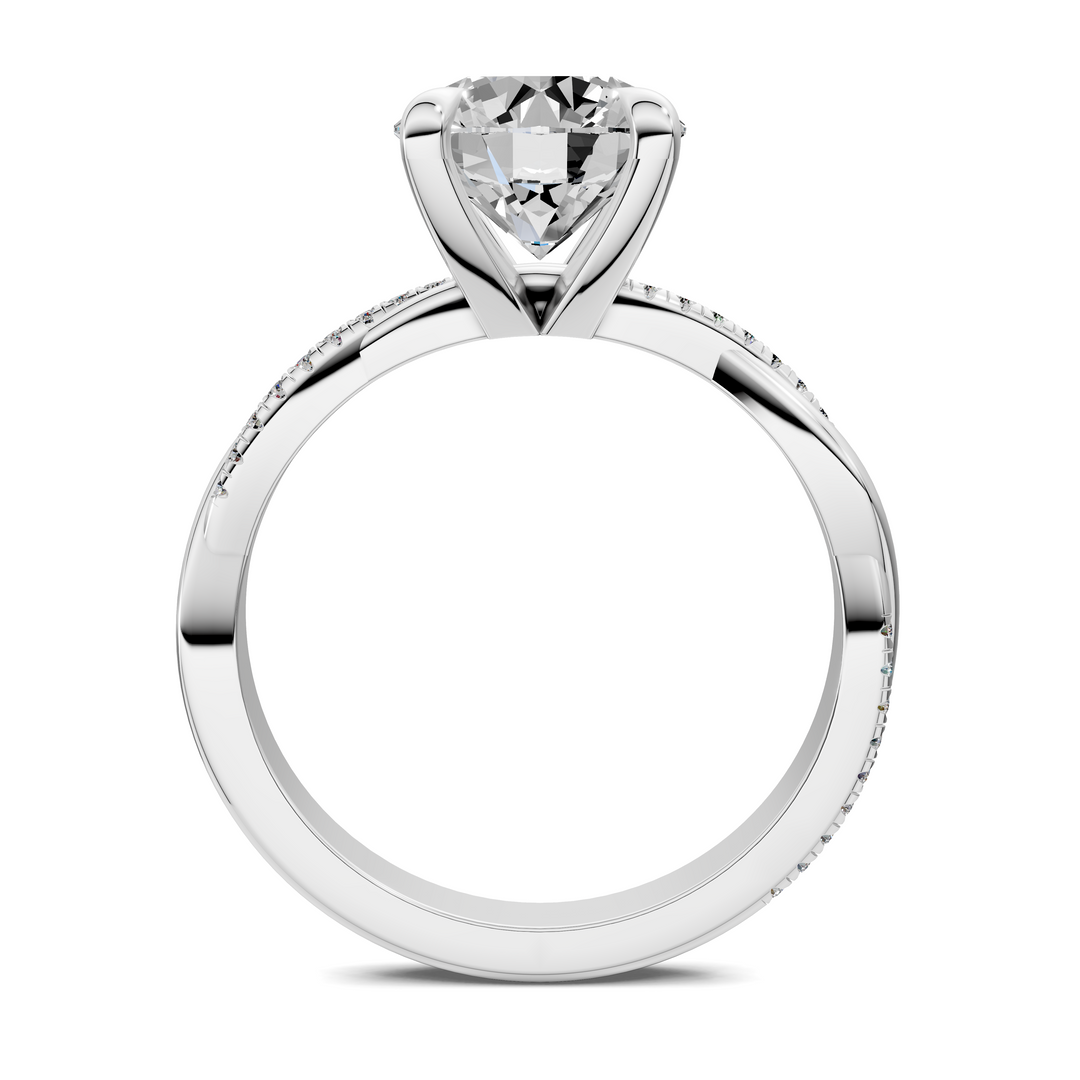 Yvette Scalloped twisted Pavé Ring