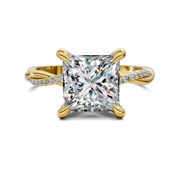 Yvette Scalloped twisted Pavé Ring