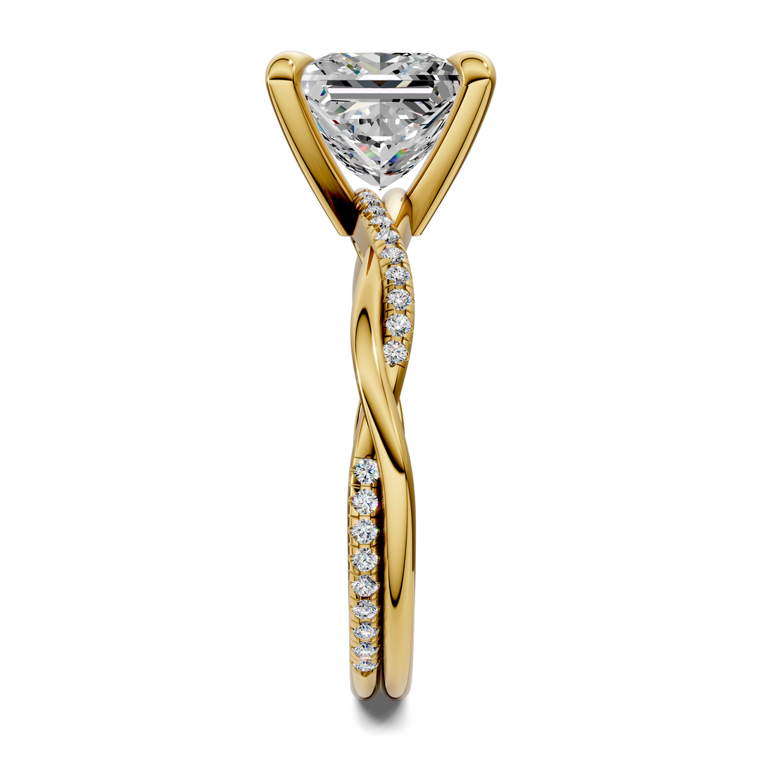 Yvette Scalloped twisted Pavé Ring