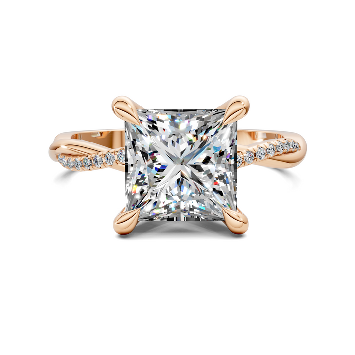 Yvette Scalloped twisted Pavé Ring