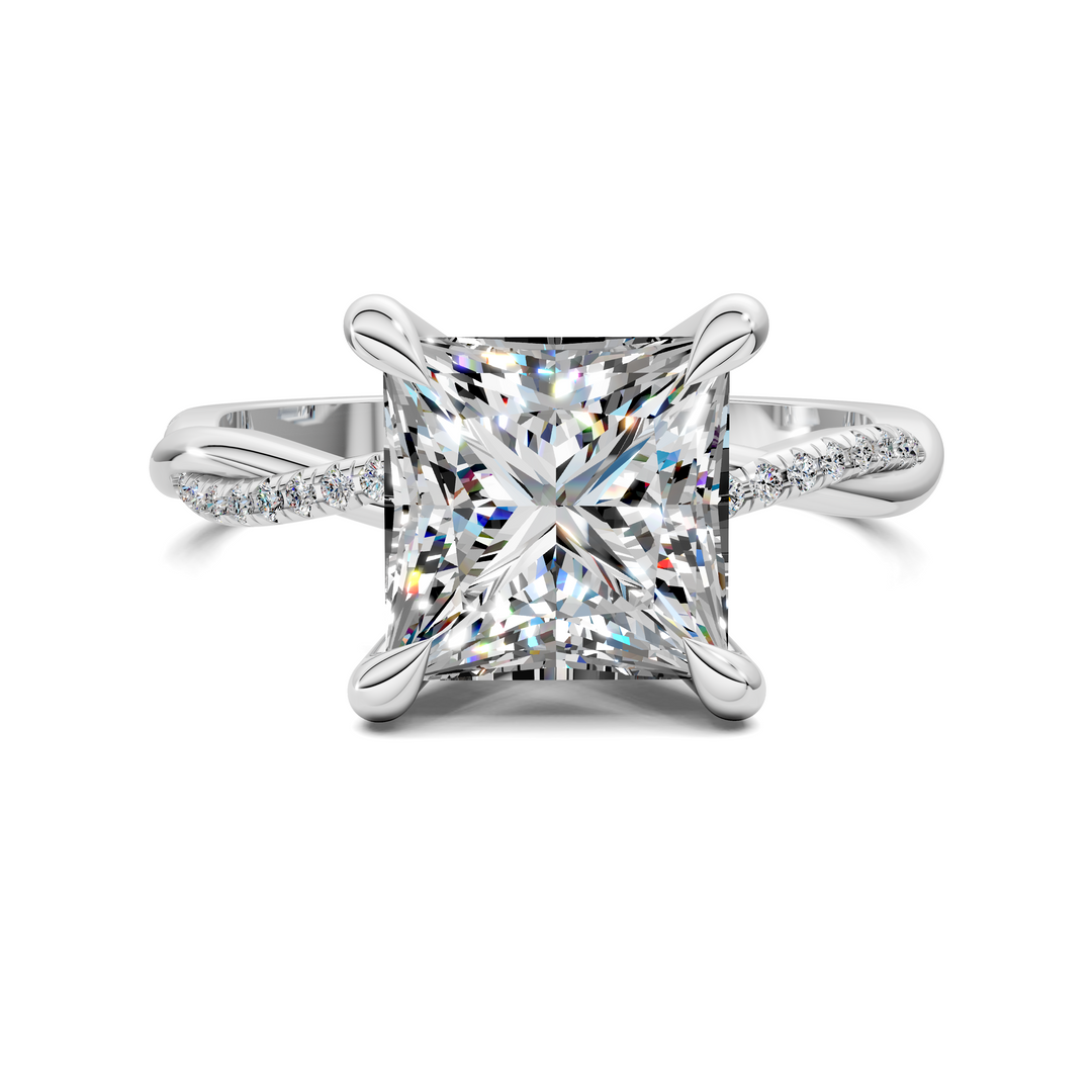 Yvette Scalloped twisted Pavé Ring