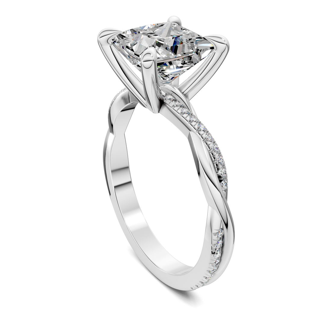 Yvette Scalloped twisted Pavé Ring