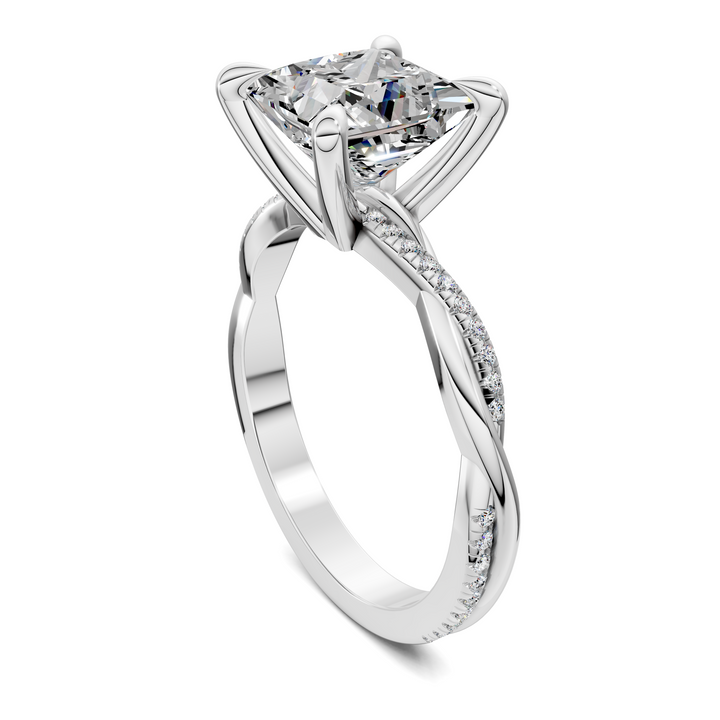 Yvette Scalloped twisted Pavé Ring
