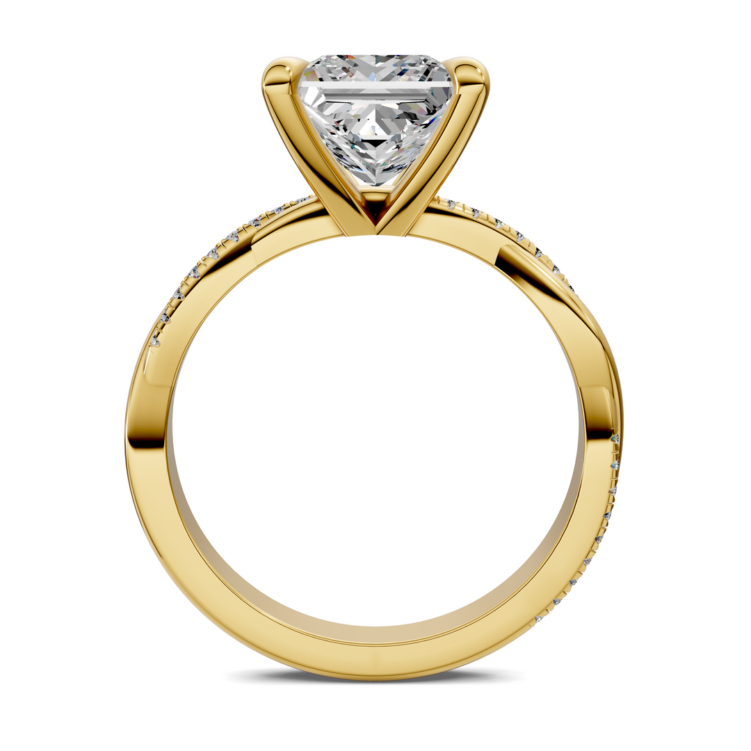 Yvette Scalloped twisted Pavé Ring