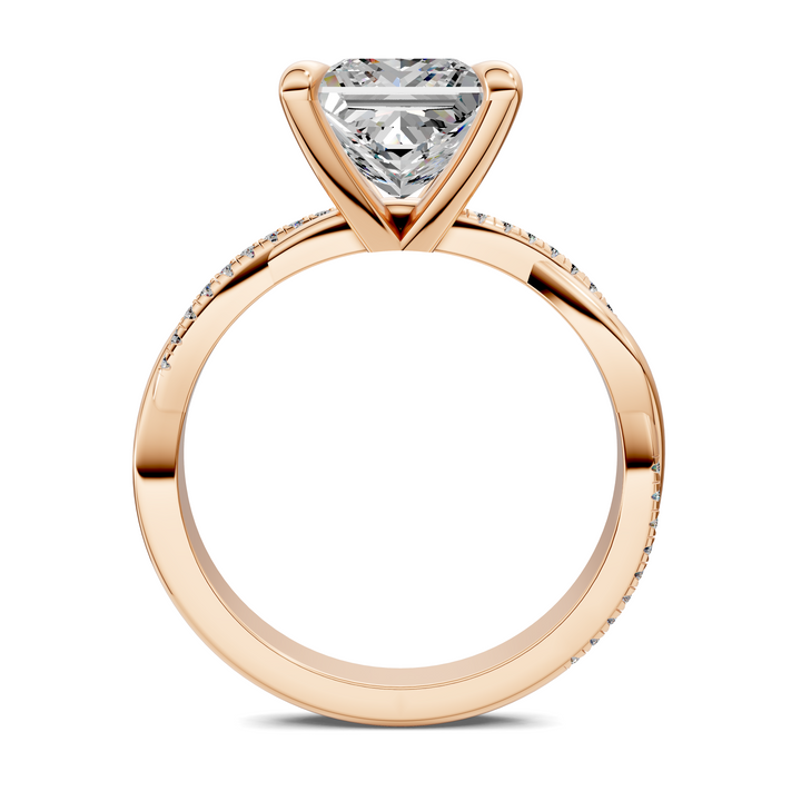 Yvette Scalloped twisted Pavé Ring