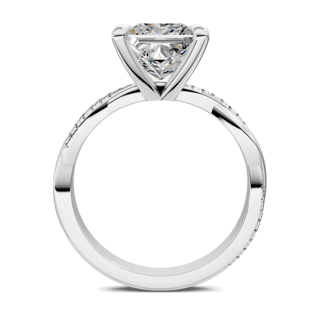 Yvette Scalloped twisted Pavé Ring