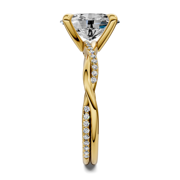 Yvette Scalloped twisted Pavé Ring Setting