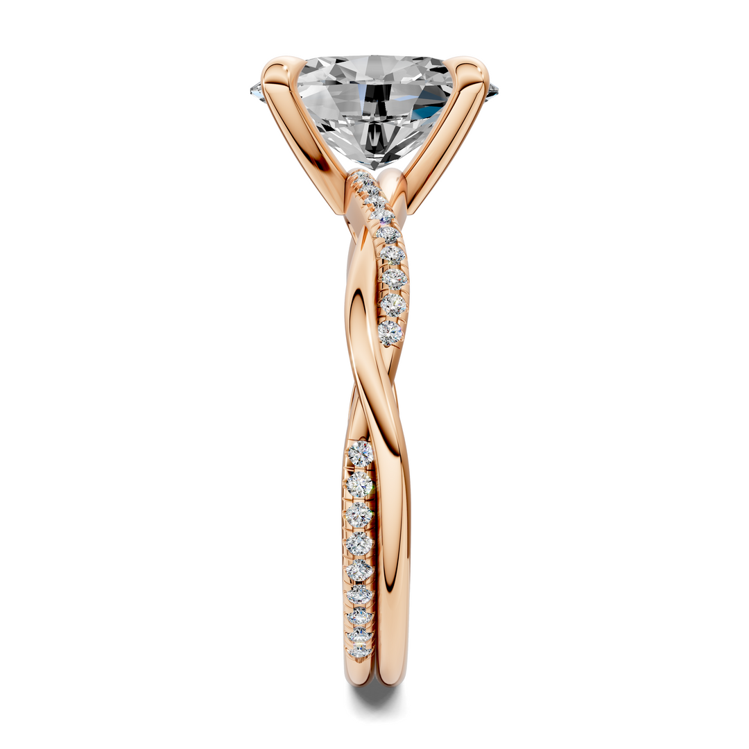 Yvette Scalloped twisted Pavé Ring Setting